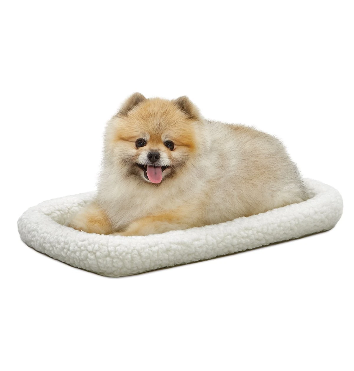 MidWest Homes for Pets QuietTime XS Dog Bed – White Fleece Bolster, Ultra-Soft and Machine Washable, Fits 59 cm Crates and Carriers, for Small Dogs and Cats