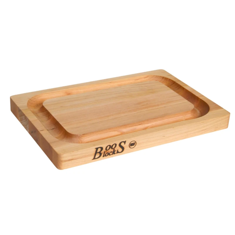 John Boos 209 Chop-N-Slice 12 by 8 by 1-Inch Reversible Hard Maple Cutting Board with Deep Juice Groove
