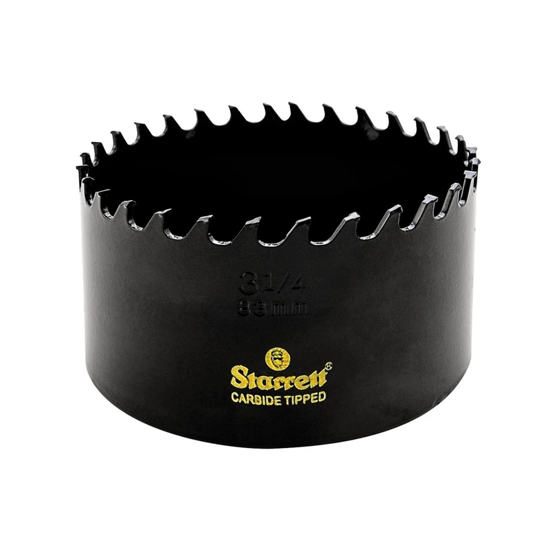 Starrett Tungsten Carbide Tipped Hole Saw - CT314 Deep Cut Holesaw Cutter - For Wood Suspended Flooring Reinforced Concrete & Fibreglass - 83MM