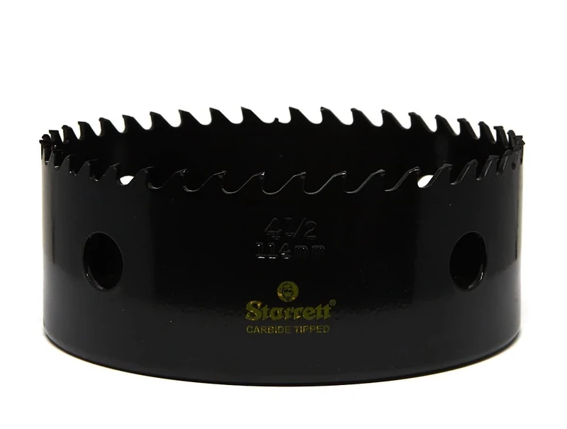 Starrett Tungsten Carbide Tipped Hole Saw - CT412 Deep Cut Holesaw Cutter - For Wood Suspended Flooring Reinforced Concrete & Fibreglass - 114MM