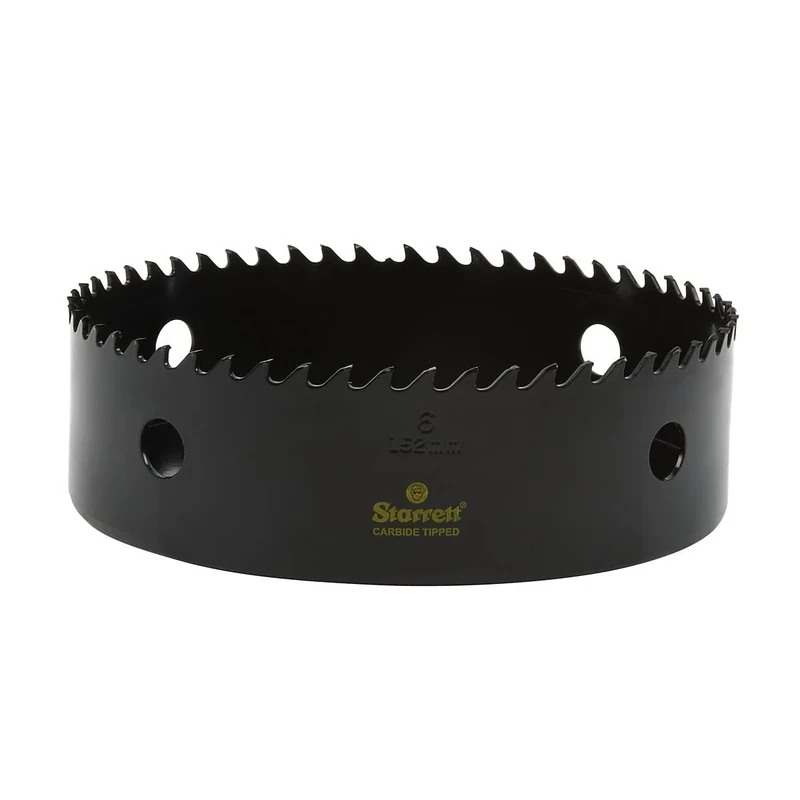 Starrett Tungsten Carbide Tipped Hole Saw - CT600 Deep Cut Holesaw Cutter - For Wood Suspended Flooring Reinforced Concrete & Fibreglass - 152MM