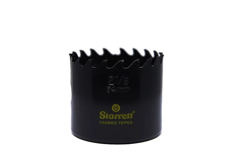 Starrett Tungsten Carbide Tipped Hole Saw - CT218 Deep Cut Holesaw Cutter - For Wood Suspended Flooring Reinforced Concrete & Fibreglass - 54MM