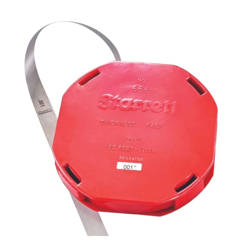 Starrett 666-1 Steel Thickness Feeler Gage Coil, 0.001" Thickness, 1/2" Width, 25' Length