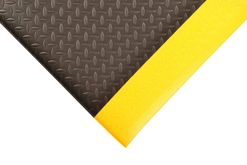 Notrax - 419S0026BY 419 Diamond Sof-Tred W/Dyna-Shield Anti-fatigue Safety Mat, for Home or Business 2' X 6' Black/Yellow