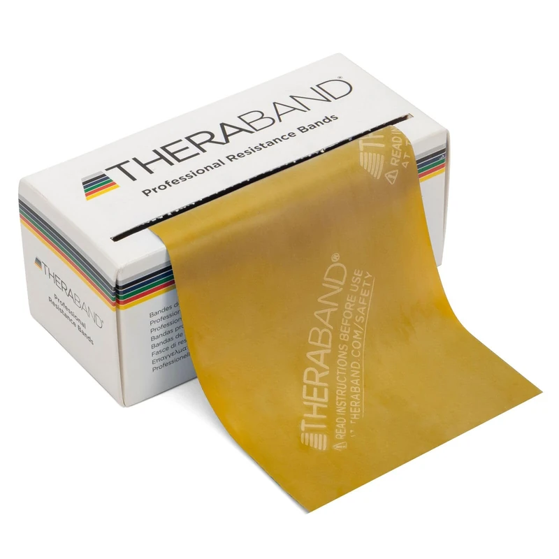 TheraBand Resistance Band Latex Roll – Stretch Bands for Exercise & Professional Physio, Exercise Band for Rehab, Pilates, Training & Mobility Recovery – 6 Yard Roll, (Max, Level 7) – Gold