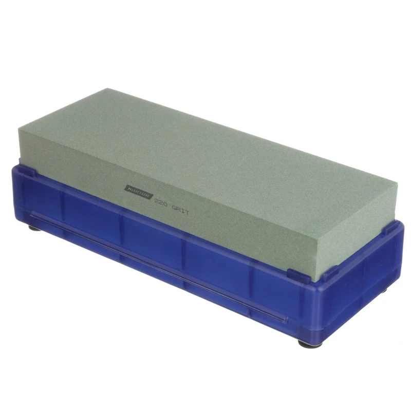 Norton Waterstone, 220 grit, 1" x 3" x 8" in Blue Plastic Hinged Box by Norton Abrasives - St. Gobain