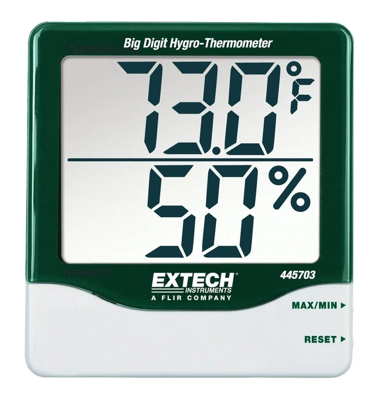 Extech 445703 Big Digit Indoor Humidity & Temperature Meter, Digital Hygrometer Thermometer with Min/Max & Alarm for Home, Office, Greenhouse