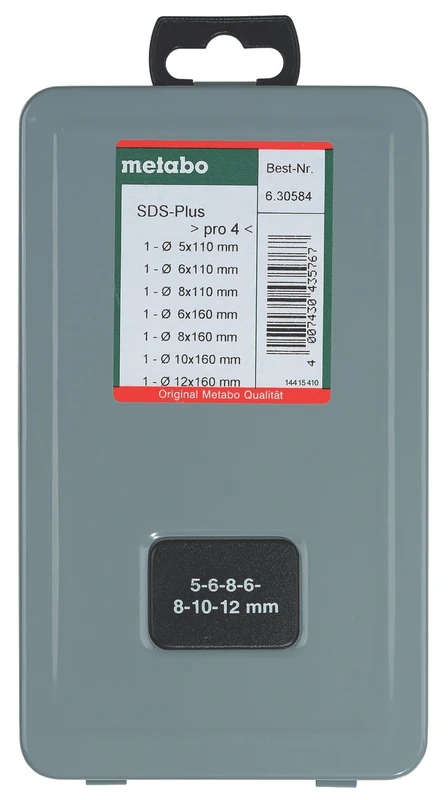 Metabo 630584000 Carbide-Tipped Hammer Drill Bit Set, Green, Set of 7 Piece