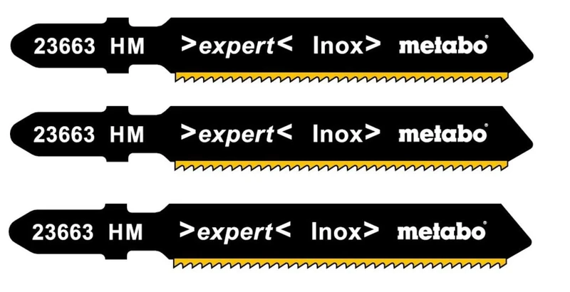 Metabo 623663000 Expert Inox Jigsaw Blades 57mm 1.4mm Pack Of 3