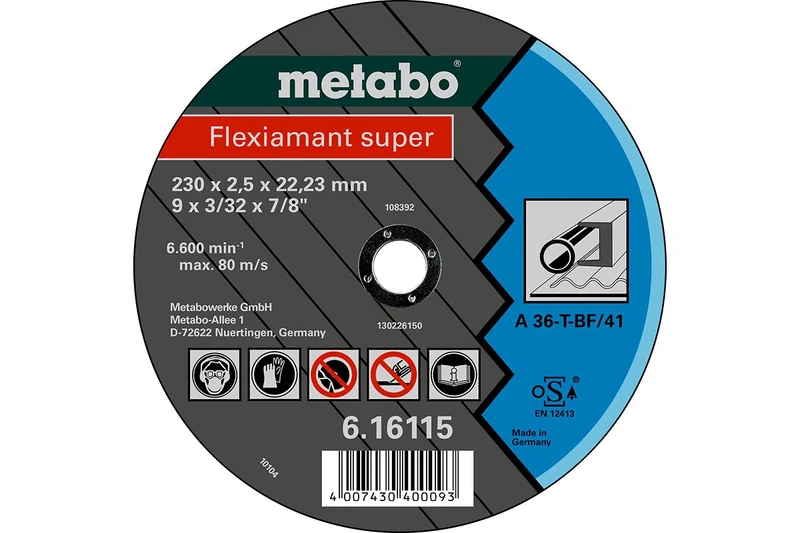 Metabo 616115000 Flexiamant Super 230 x 2.5 x 22.2 Steel - Image 1