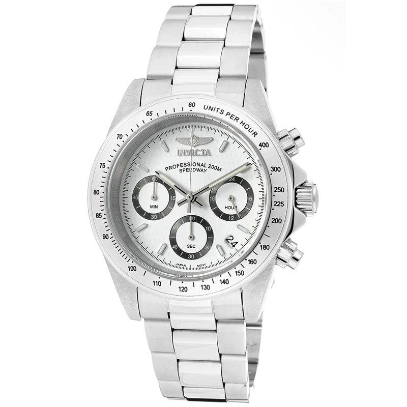 Invicta Speedway 9211 Men's Watch - Waterproof - Analogue - Quartz Movement - stainless steel with white dial - 39mm