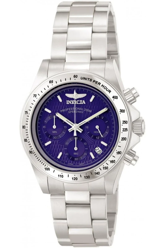 Invicta Speedway 9329 Men's Watch - Waterproof - Analogue - Quartz Movement - stainless steel with blue dial - 39mm