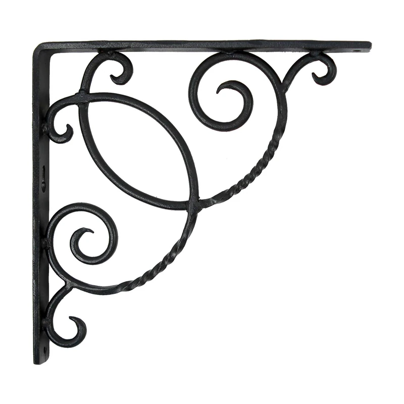 ACHLA DESIGNS Wrought Iron Decorative Scroll Shelf Brackets, Pair