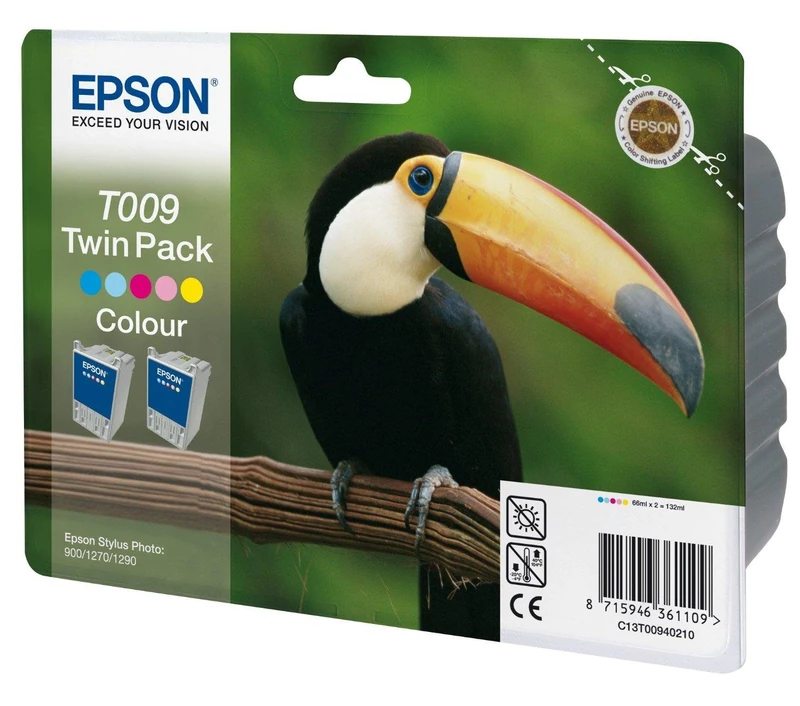 Epson C13T009402 Stylus Photo (Twin Pack) T009 Colour Ink Cartridge , Genuine