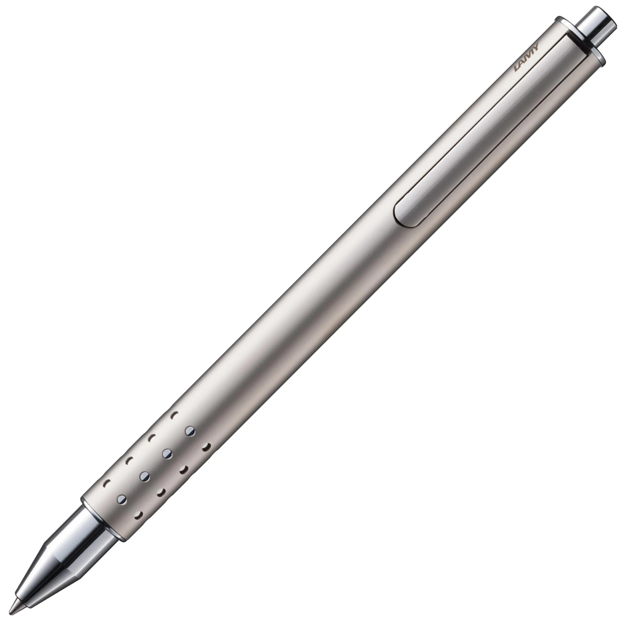 Lamy swift Palladium - modest rollerball pen with a smooth writing experience - robust metal casing & line width B M 66 rollerball refill in blue