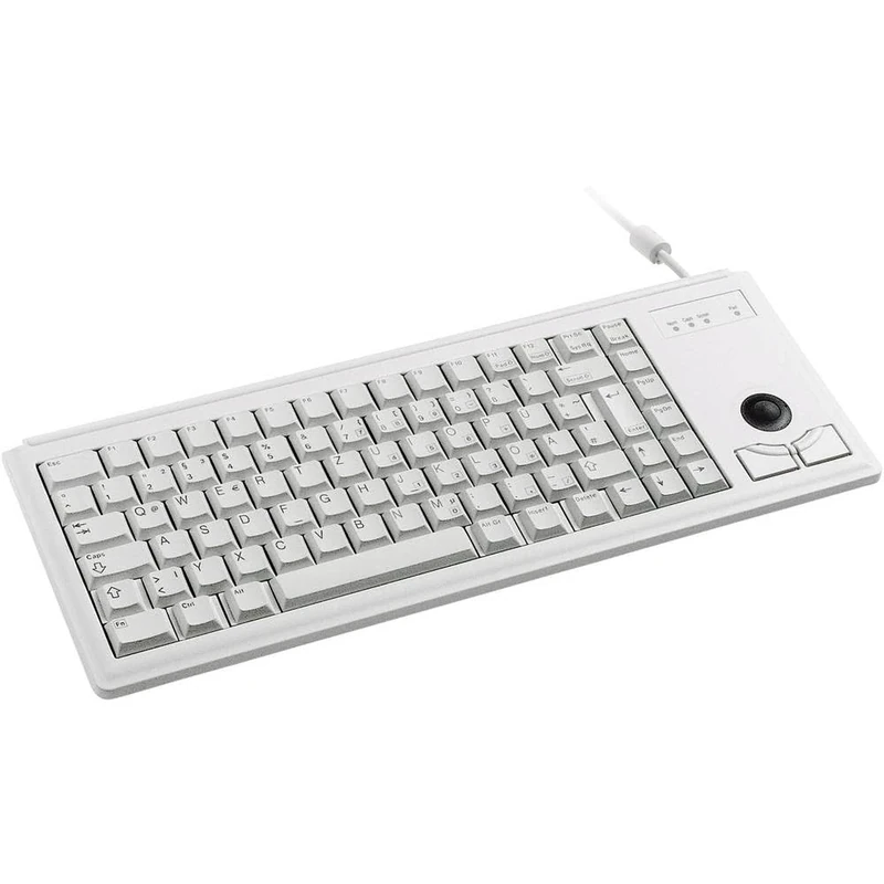 CHERRY G84-4400, Compact Keyboard with Trackball, German Layout (QWERTZ), Wired (PS/2-Connection), 2 Mouse Keys, Mechanical ML Switches, Grey