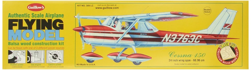 Guillow's Cessna 150 309 Powered Balsa Flying Model Kit