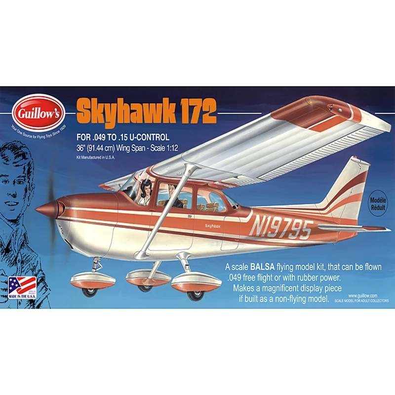 Flat River Group Guillow's Cessna Skyhawk Model Kit, Small - Image 1