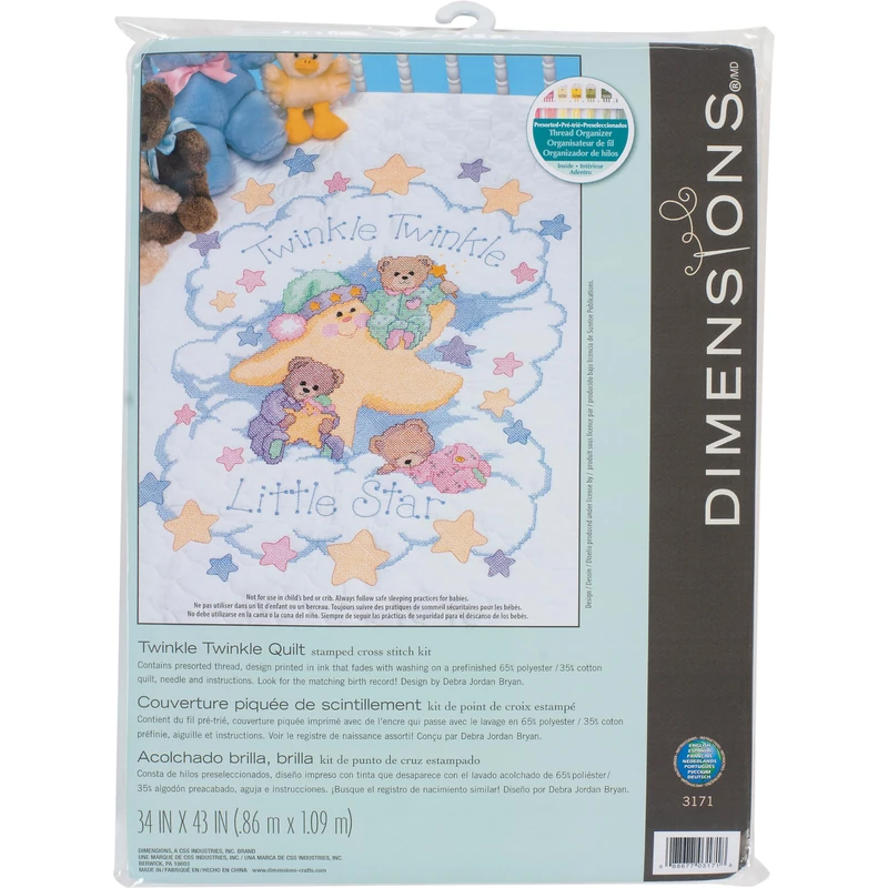 Dimensions Twinkle Quilt, Cotton Polyester, Multi, 34 inches by 43 inches - Image 1