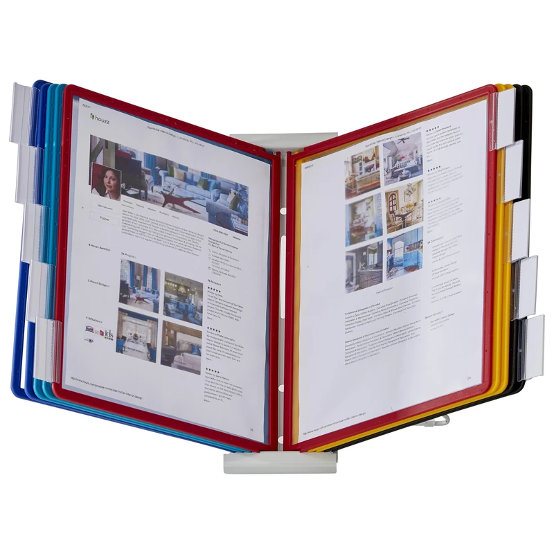 Durable Desktop Reference System, 10 Double-Sided Panels, Letter-Size, Assorted Colors, INSTAVIEW Design (561200)