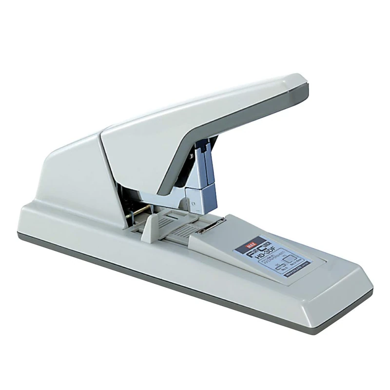 Max HD-3DF Medium-Capacity Flat-Clinch Heavy-Duty Stapler, 75 Sheet Cap, Gray