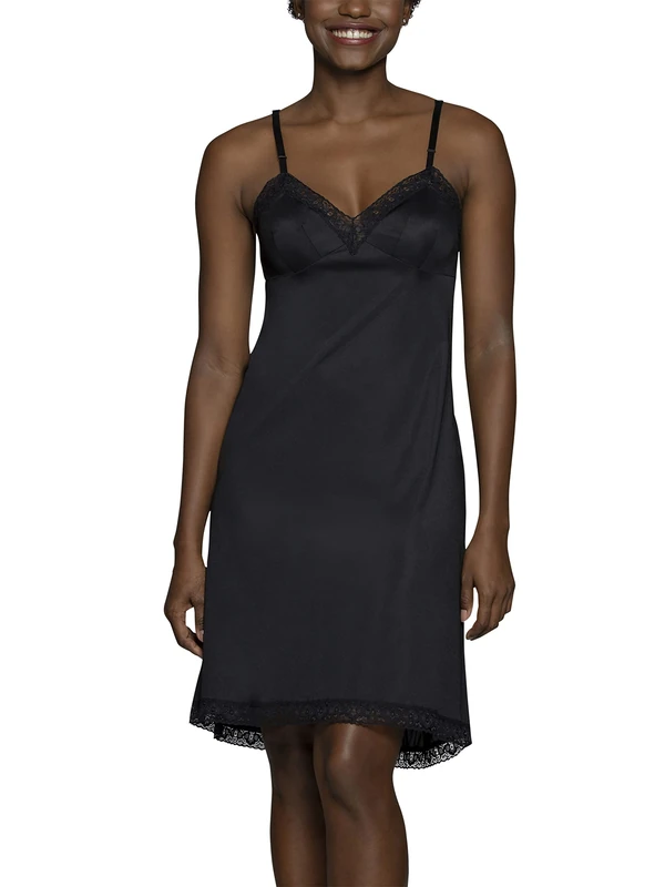 Vanity Fair Women's Anti-Static Nylon Full Slips for Under Dresses (S-5xl), Midnight Black, Large - Image 1