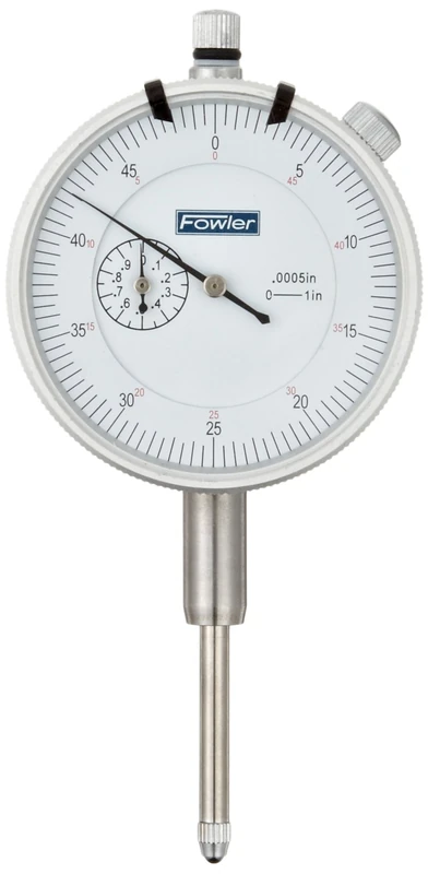 Fowler 52-520-129 AGD Dial Indicator, White Face, 1" Travel.0005” Reading, 2.25" Diameter