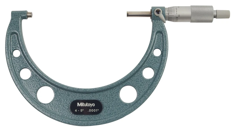 Mitutoyo 103-219 Series-103 Outside Micrometre with Ratchet Stop, 4"-5" Range, 0.0001" Graduation