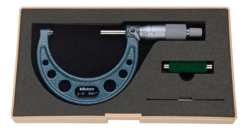 Mitutoyo 103-217 Series-103 Outside Micrometre with Ratchet Stop, 2"-3" Range, 0.0001" Graduation