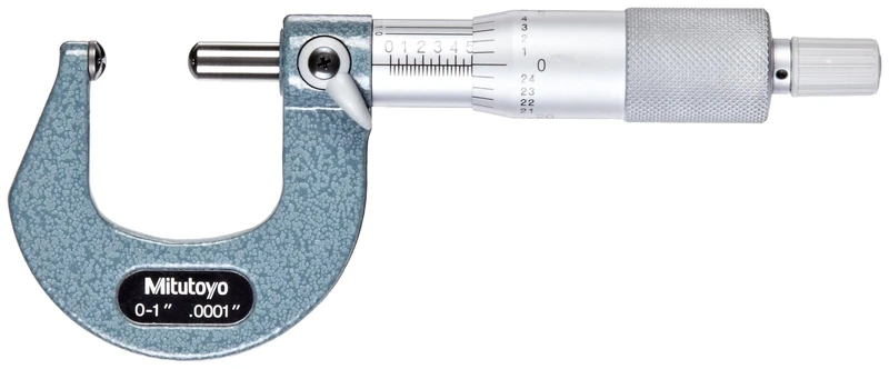 Mitutoyo 115-253 Series 115 Tube Micrometre, Spherical Anvil and Spindle, 0"-1" Range, 0.0001" Graduation