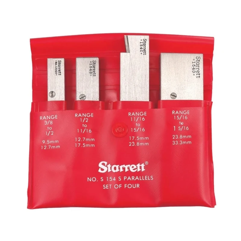 Starrett S154SZ Adjustable Parallels Set, 3/8" - 1-5/16" Range, 1-3/4" - 3-9/16" Length Size