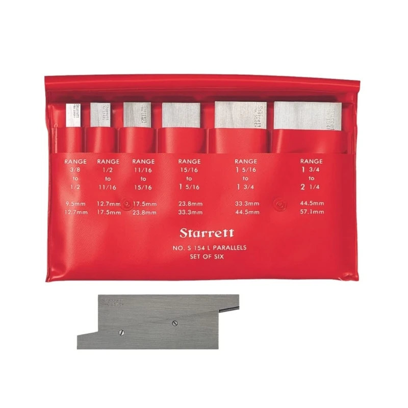 Starrett S154LZ Adjustable Parallels Set, 3/8" - 2-1/4" Range, 1-3/4" - 5-1/16" Length