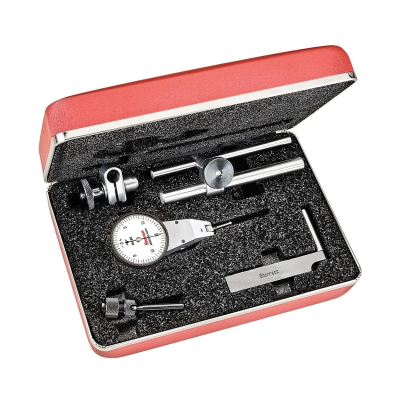 Starrett 811-5CZ Dial Test Indicator with Swivel Head with Attachments, White Dial, 0-15-0 Reading, 0-0.03" Range, 0.0005" Graduation, +/-0.0005" Accuracy