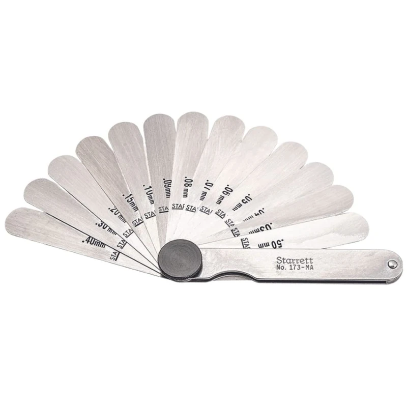 Starrett 173MA Thickness Gage Se With Straight Leaves, 0.03-0.50 mm, 13 Leaves - Image 1