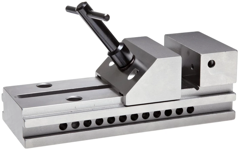 Starrett 581 Hardened Steel Precision Grinding Vise With T-Handle Wrench, 4" Jaw Opening, 1-1/4" Jaw Depth