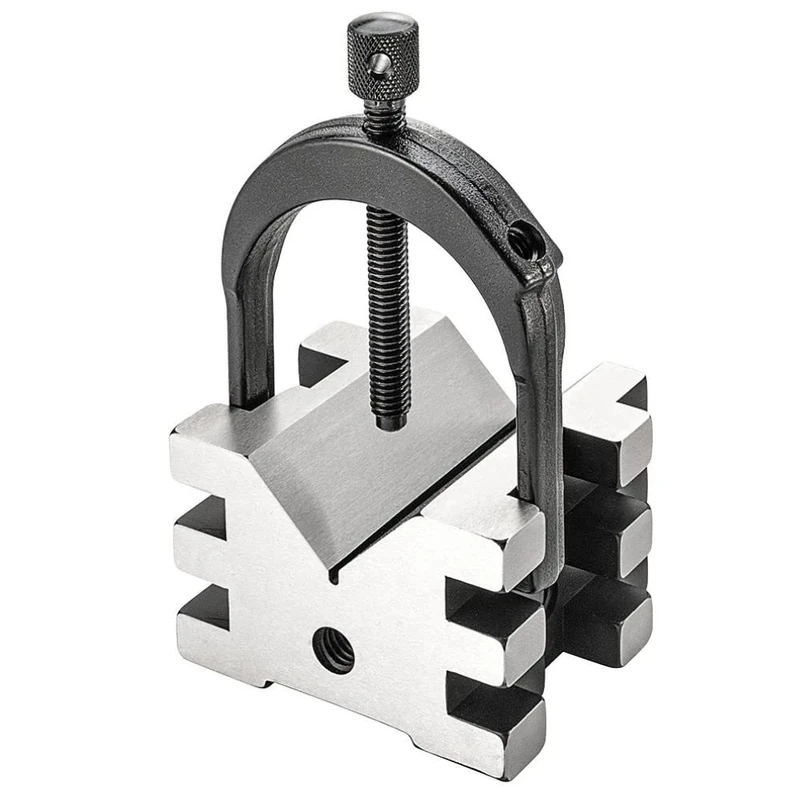 Starrett 568A V-Block And Clamp For Round Or Square Work, 2" Diameter Round Capacity, 1-7/16" Square Capacity (1-9/16" With Screw At Top)