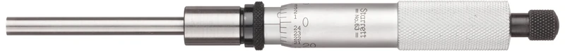 Starrett 63RL Long Range Micrometer Head, 0-2" Range, 0.001" Graduation, +/-0.0001" Accuracy, Ratchet Stop Thimble, Lock Nut