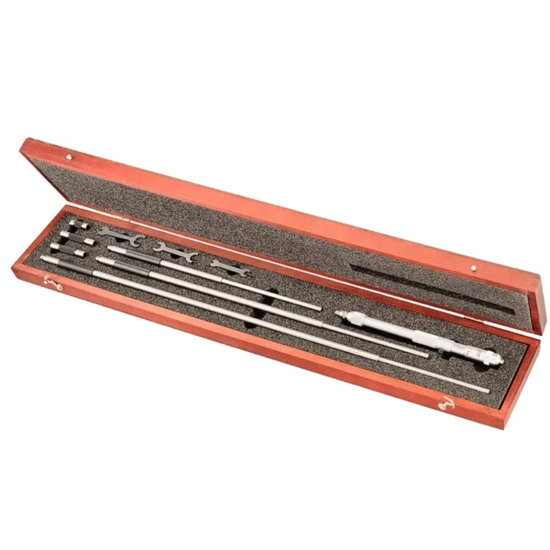 Starrett 124CZ Solid-Rod Vernier Inside Micrometer Set, 8-32" Range, 0.001" Graduation, +/-0.0001" Accuracy, With Case