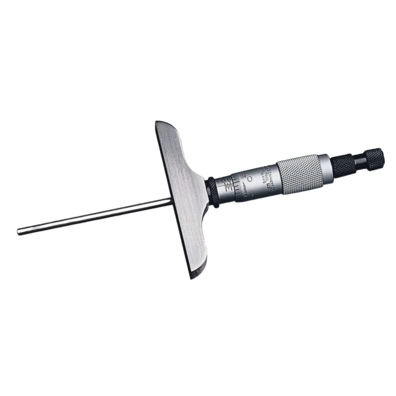 Starrett 445AZ-6RL Vernier Depth Gauge, Ratchet Stop, Lock Nut, Micrometre Type, 0-6" Range, 0.001" Graduation, 3" Base, 6 Rods, +/-0.0001" Accuracy