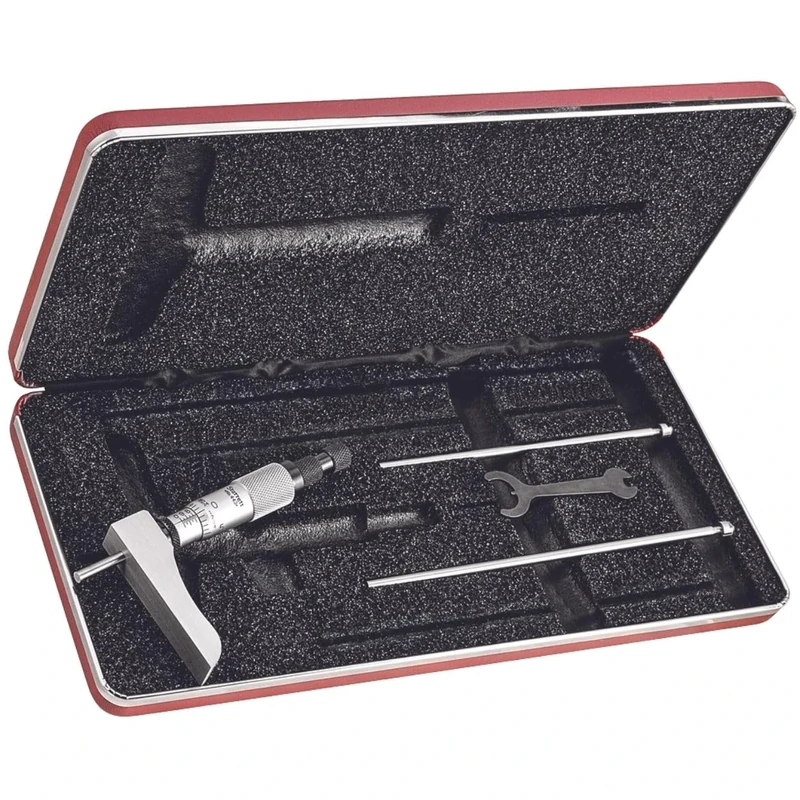 Starrett 443Z-3RL Vernier Depth Gauge with Half Base, Micrometre Type, 0-3" Range, 0.001" Graduation, +/-0.0001" Accuracy - Image 1
