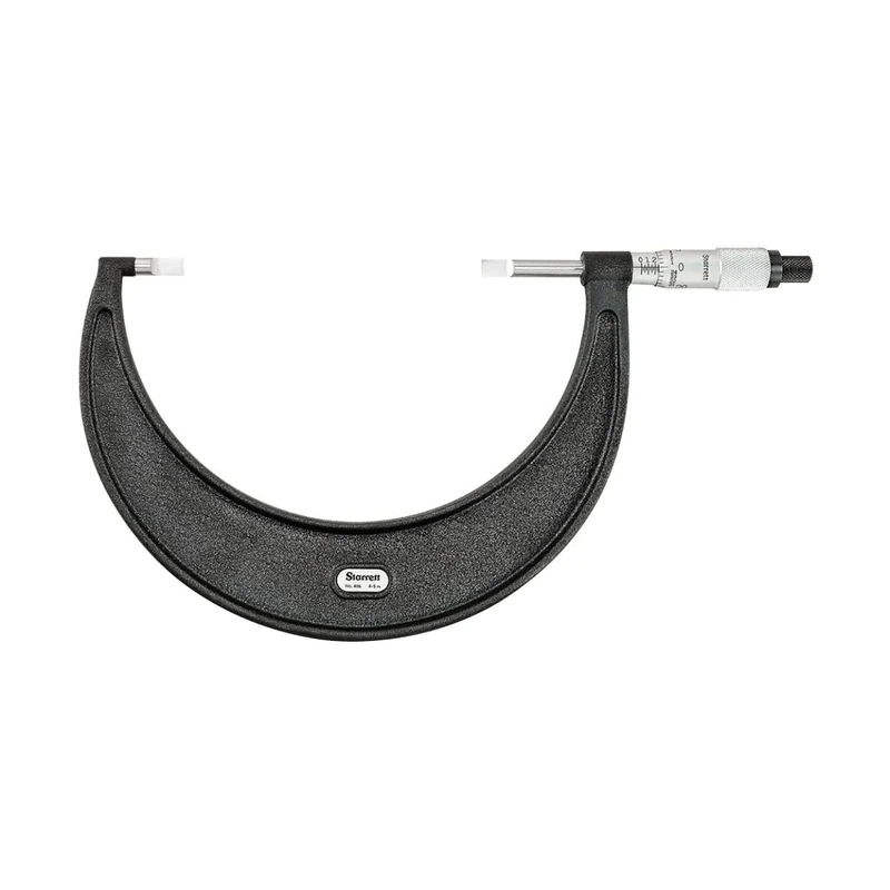 Starrett 486P-5 Blade-Type Micrometre, Non-Rotating Spindle, Plain Thimble, 4-5" Range, 0.001" Graduation