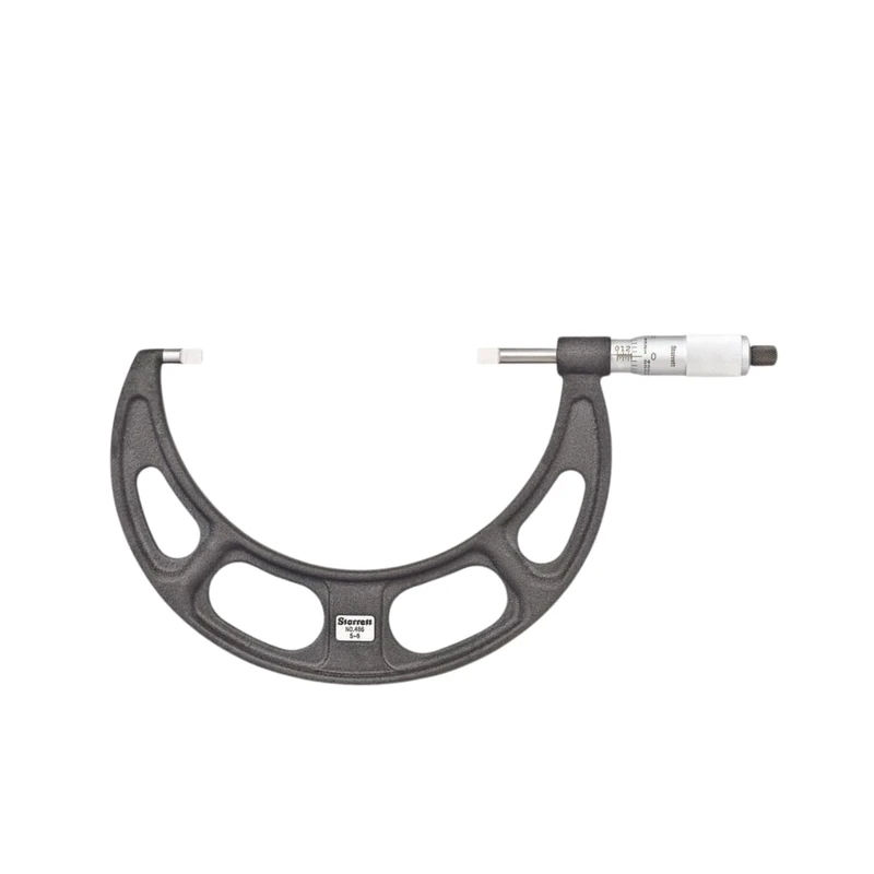 Starrett 486P-6 Blade-Type Micrometre, Non-Rotating Spindle, Plain Thimble, 5-6" Range, 0.001" Graduation