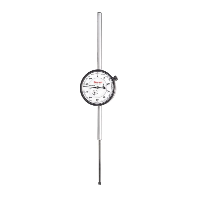 Starrett 655-3041J Dial Indicator, 0 to 3" Range, 0.001" Graduations, Lug-Type Back, Jewelled Bearings
