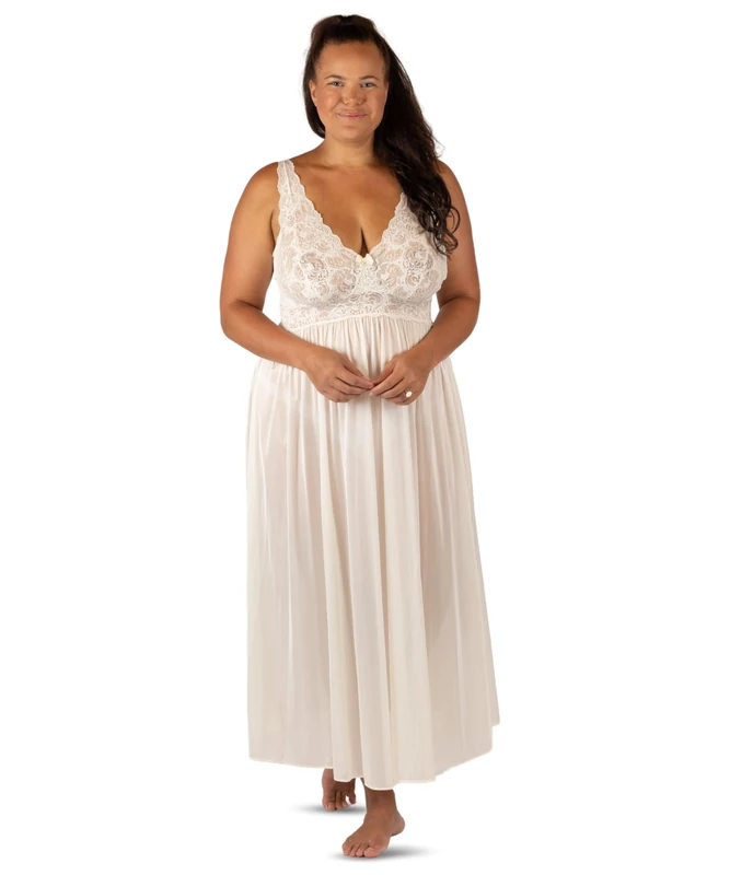 Shadowline Women's Sleepwear Night Shirt, Ivory-Coloured, M