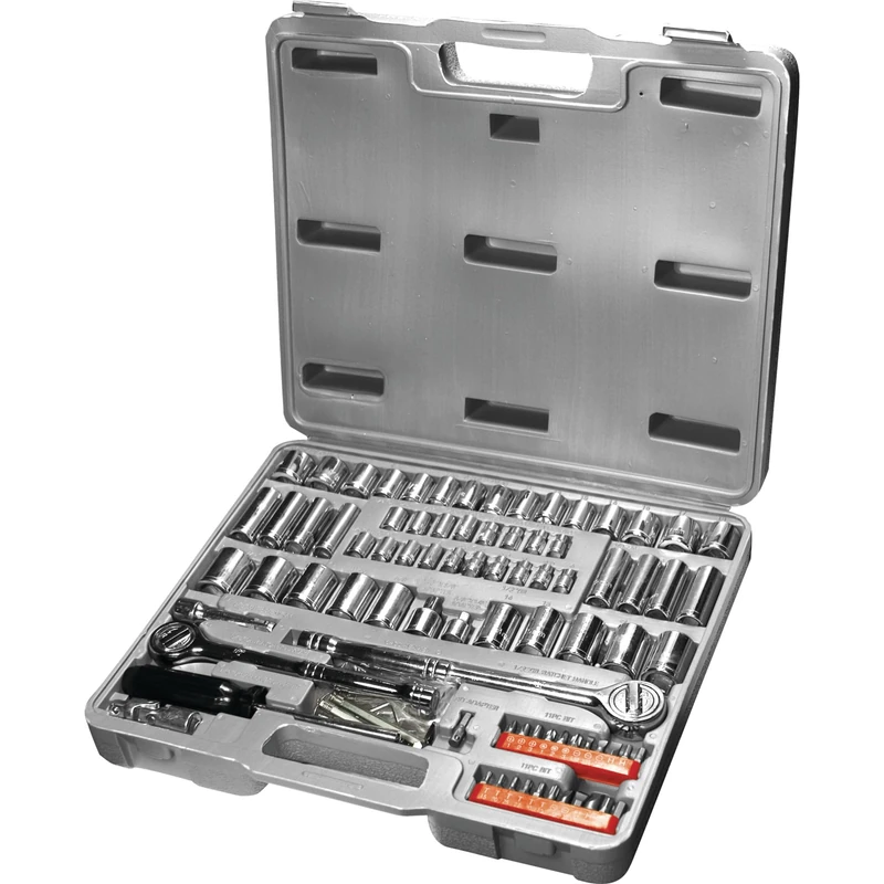 Performance Tool W1198 SAE/Metric 100-Piece Socket (1/4", 3/8" & 1/2" Drive) and Bit Set