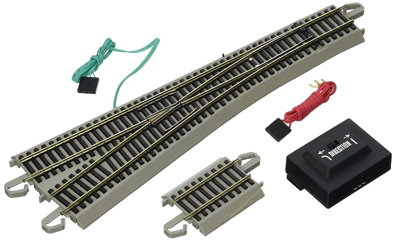 Bachmann 44565 Snap-Fit E-Z Track #5 Turnout-Left (1/Card) -Nickel Silver Rail with Gray Roadbed-HO Scale, Grey, 6 UK