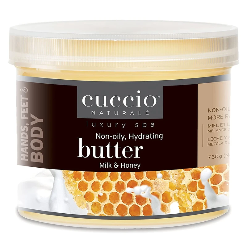 Cuccio Milk & Honey Body Butter 750g,Rich, Intense & Soothing Body Cream, Hydrating & Nourishing Moisturiser for Soft Skin, Luxury Body Care for Women