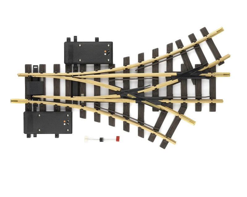 LGB Electric Three-Way Turnout R1-30° - 12360, Track Extension for Garden Railway, Track Material, Accessories, G Scale 1:22.5