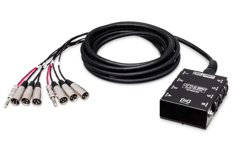 Hosa SH-6X2-20 20ft 6x XLR Sends and 2x 1/4 inch TRS to Same Returns Pro-Conex Little Bro Sub Snake Cable