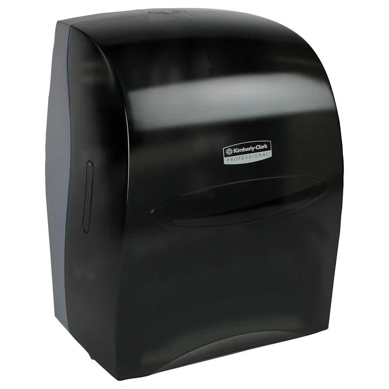 Sanitouch Hard Roll Paper Towel Dispenser (09990), Hands-Free Pull Dispensing, Smoke/Black